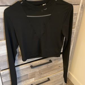 Black Long sleeve Crop Top